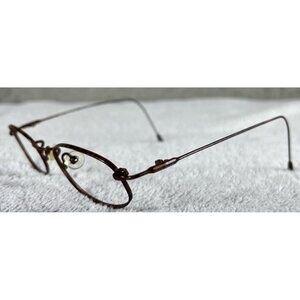 Kenneth Cole Chips Alloy 215 Slim Metal Round Brown Eyeglasses Frames 46-19-140